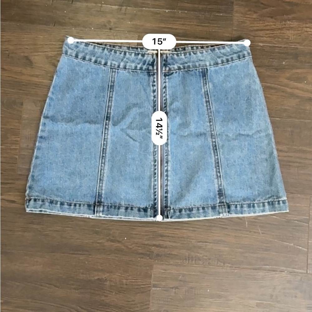 Altar'd State Blue Denim Mini Skirt Size S - Picture 3 of 13